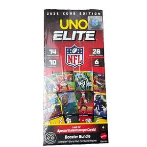 UNO Elite NFL 2025 Core Edition Booster Bundle-Kaleidoscope Cards SEALED